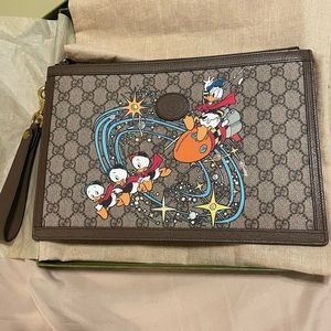Gucci x Disney Donald Duck Large Canvas Zip Pouch